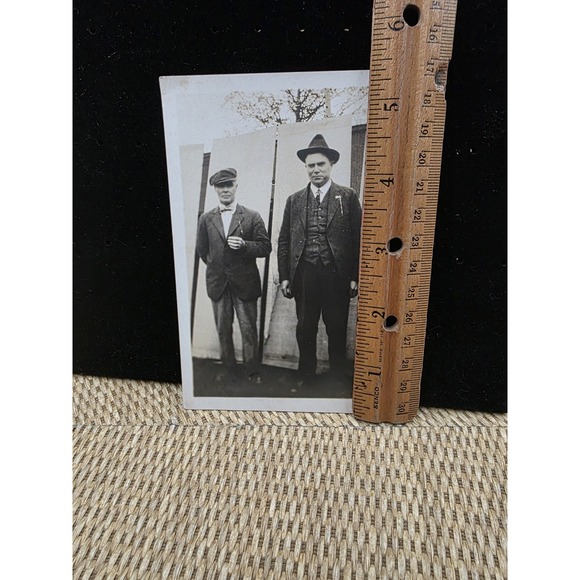 Antique RPPC Two Men in Suits Early 1900s Signed "Pop Biggs & Jerry Evans" - Picture 6 of 6
